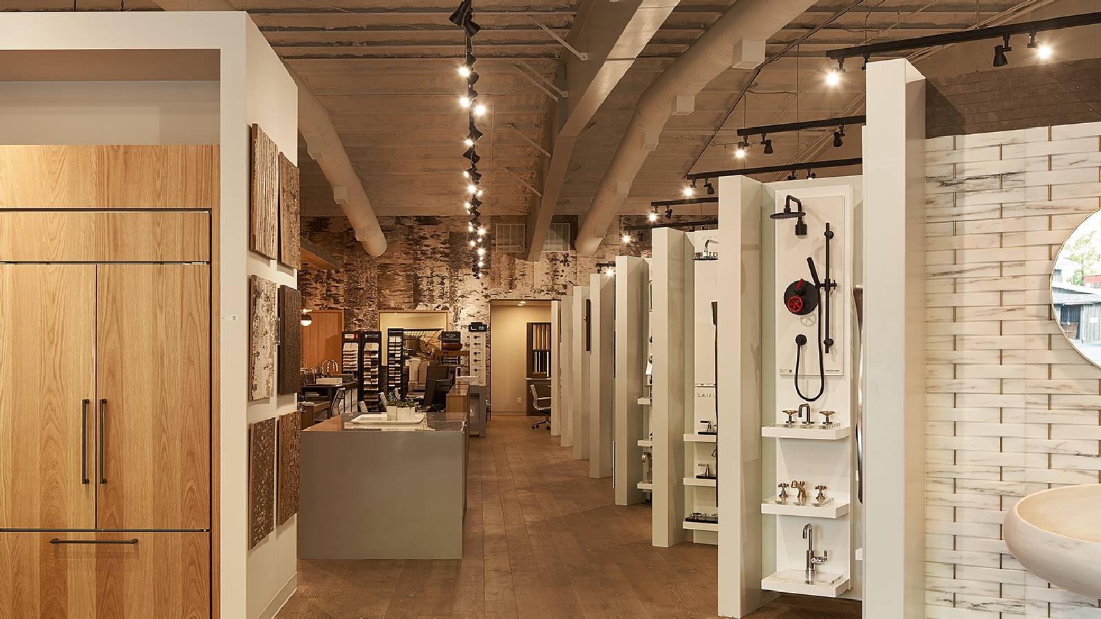 Interior view of Earth Elements Design Center, a custom retail space designed by Farmer Payne Architects.