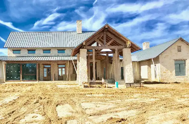 Texas Ranch under construction, a custum home designed by Farmer Payne Architects.